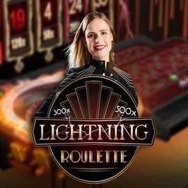 Lightning Roulette slot logo by Evolution at SpinDog Casino