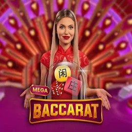 Mega Baccarat casino game by Pragmatic Play – featured logo at SpinDog Casino