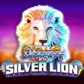 Stellar Jackpots with Silver Lion logo – Jackpots by Lightning Box Game at SpinDog Casino